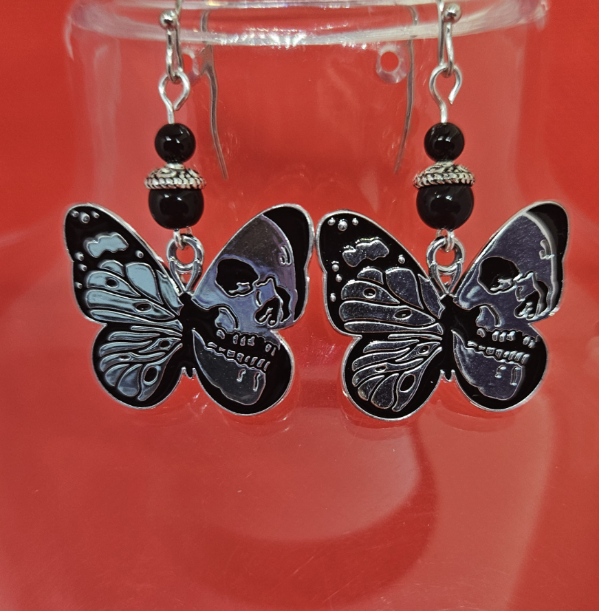 Butterfly Skull Earrings