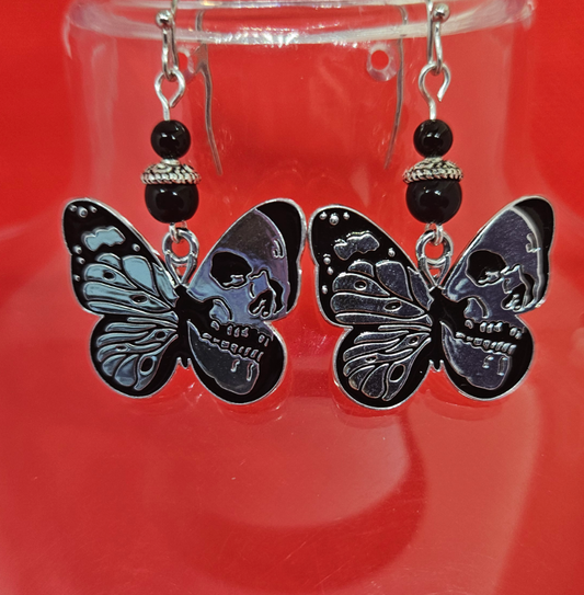 Butterfly Skull Earrings