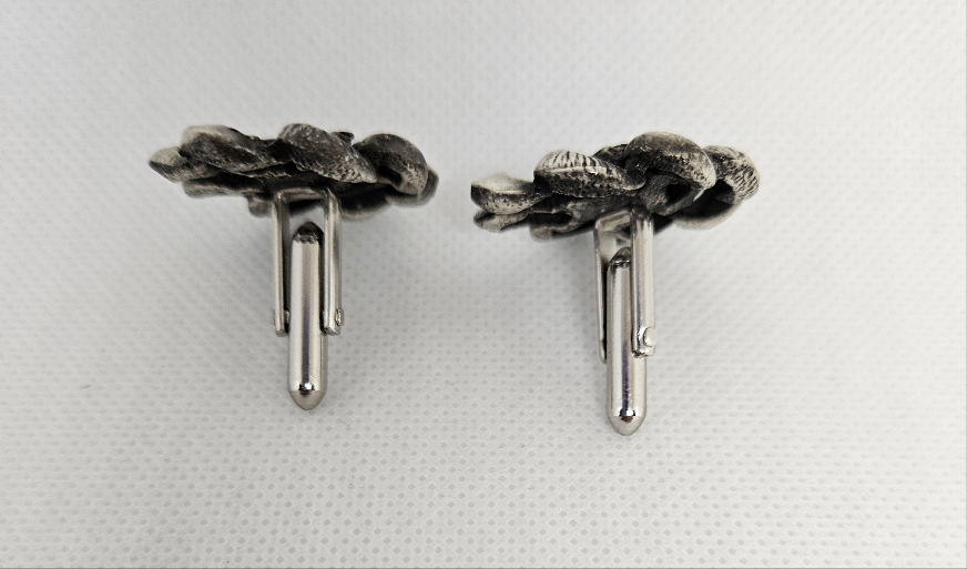 Pair Of Griffin Cufflinks Pewter Vintage