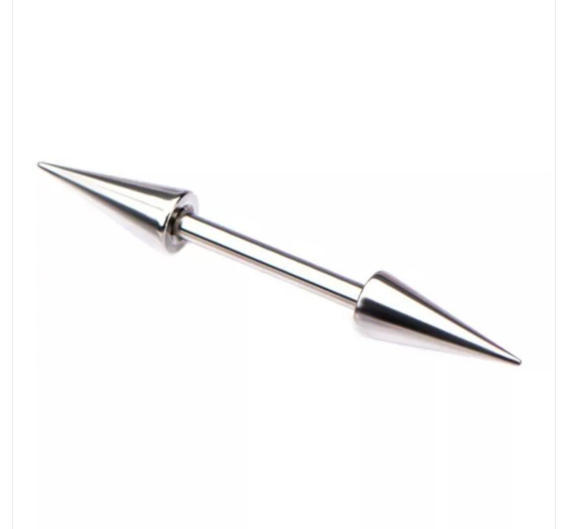 14g 1/2" Surgical Steel Barbell with 4×10mm Spike