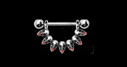 Nipple Ring Skull with Tongue Out sold as pair