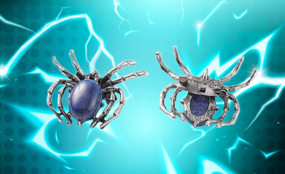 Spider Brooch with Natural Lapis Lazuli