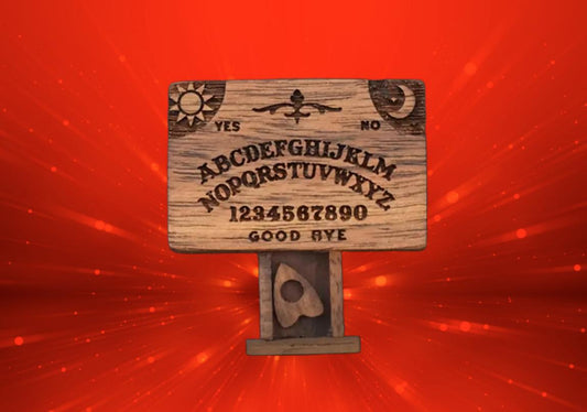 Miniature Ouija Board with planchette in drawer wooden